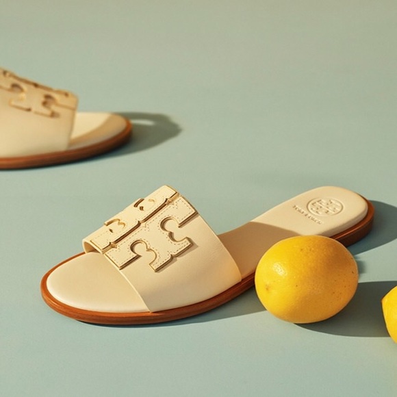 Tory Burch Shoes - 🌻🆕 Tory Burch ❉ Ines Logo Slide Sandal ❉ Daylily
